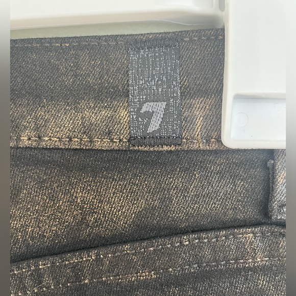 SALE 30% OFF | NWOT 7 For All Mankind Ankle Skinny Jeans Black Marble Foil - Picture 8 of 13